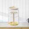 360 Degree Rotating Figure Display Case with Dustproof Cover for Collectibles Action Figures Pendants 8.46x14.57 inch- Creamy Yellow view 2
