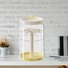360 Degree Rotating Figure Display Case with Dustproof Cover for Collectibles Action Figures Pendants 8.46x14.57 inch- Creamy Yellow view 3