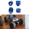 4 Shock Absorber Cap Protectors Aluminum Alloy Anti-Collision Replacement Parts for 1/14 1/18 RC Car Models- Blue view 4