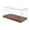 1/24 Scale Diecast Car Display Case with Clear PVC Cover, Wooden Base and PU Leather, 11.02x6.30x5.12 inch Display Stand for Model Car Collection- Brown view 4