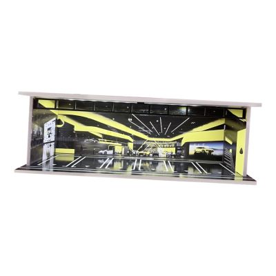 1/64 Scale Model Car Display Case with Parking Garage Diorama Scene DIY Assembly Toy Car Storage Box 11.81x5.31x4.13inch- Style B