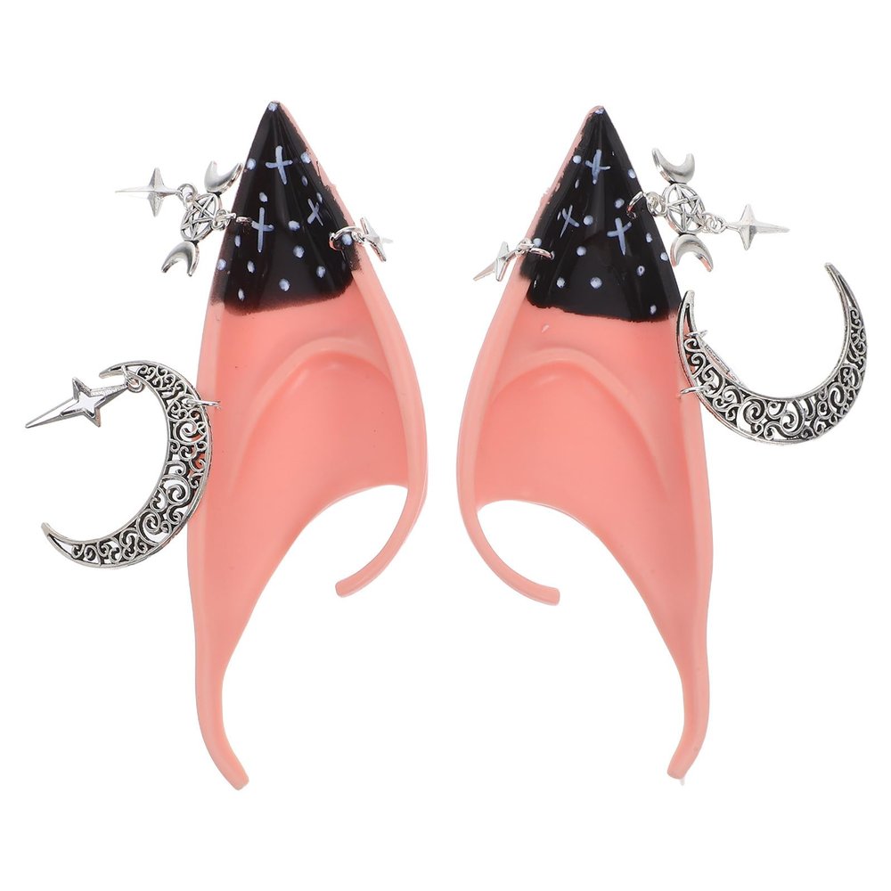 Toyvian Elf Fairy Ears with Earrings, Pointed Ears Halloween Fairy Pixie Soft Pointed for Halloween Vampire Cosplay Plastic Fake Pixie Tips Costume Accessories Multi