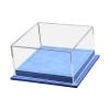 1:64 Scale Toy Cars Display Box with PU Leather Base, Clear Acrylic Lid Dustproof Showcase for Vehicle Model Organizer Space Saving- Blue view 1