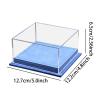 1:64 Scale Toy Cars Display Box with PU Leather Base, Clear Acrylic Lid Dustproof Showcase for Vehicle Model Organizer Space Saving- Blue view 2