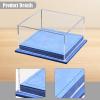 1:64 Scale Toy Cars Display Box with PU Leather Base, Clear Acrylic Lid Dustproof Showcase for Vehicle Model Organizer Space Saving- Blue view 3