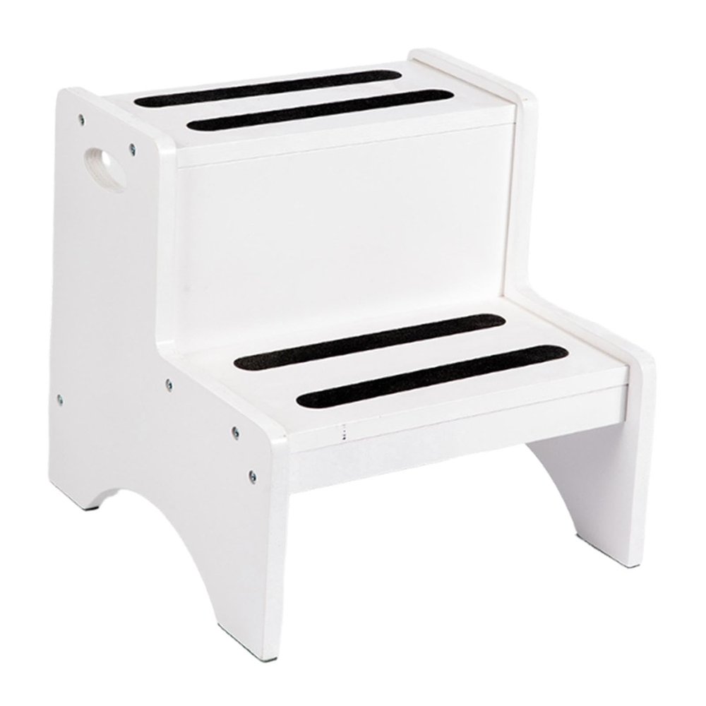 2 Step Stool for Kids Bathroom Non Slip Multifunctional Easy to Clean Sturdy Lightweight Bedside Step Stool 13.39x13.39x12.99 inch- White