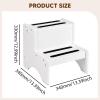2 Step Stool for Kids Bathroom Non Slip Multifunctional Easy to Clean Sturdy Lightweight Bedside Step Stool 13.39x13.39x12.99 inch- White view 3