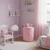 Blushtier 2 Pcs Pink Bow Laundry Hamper Girls Room Decor Coquette Pink Bow Plush Faux Fur Basket Kids Large Storage Basket Collapsible Organize Bins for Gifts Toys Blanket Clothes Nursery Bedroom view 3