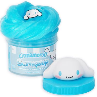Cinnamoroll SLIMYGLOOP Jar, 8 oz. Blueberry-Scented Glitter Slime with Mix-Ins & Collectible Charm