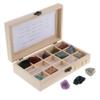 15Pcs Natural Stones Rocks & Mineral Science Kit Geology Learning Tool with Wooden Box view 3