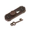1/12 Scale Dollhouse Miniature Door Knob Fittings with Keys, 2-Piece Bronze Metal Handle Set for DIY Scene Building view 2