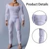 1/12 Scale Action Figure Bodysuit White Base Layer Elastic Jumpsuit for Male Female Figures view 2