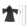 1/12 Scale Hoodie Cloak Long Cape Cosplay Outfit Retro Action Figure Clothes Soldier Clothes for 6 Inch Male Figures Costume Accessory Black view 3