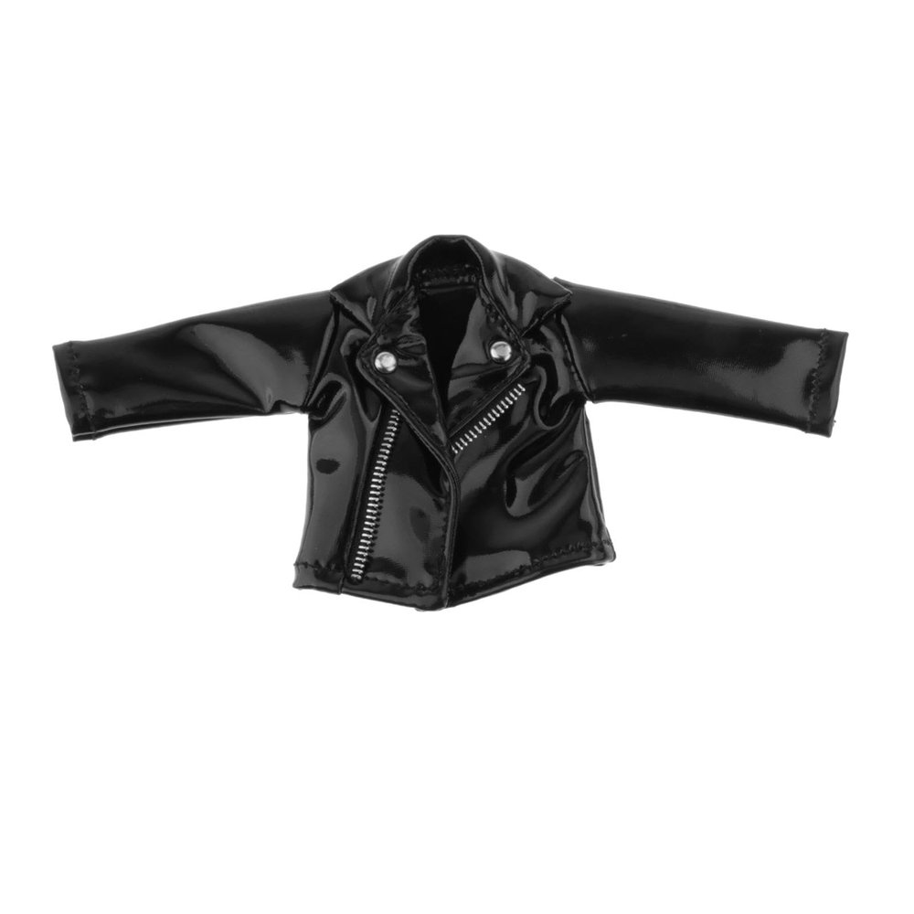 1/12 Scale Male Action Figure Black Leather Jacket Mini Clothing for 6 inch Man Model Fashion Costume Accessory
