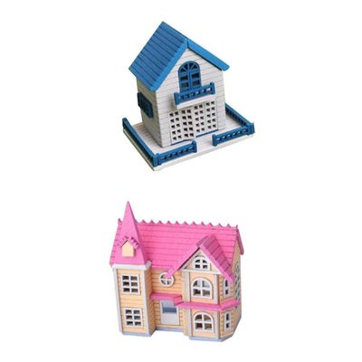1:12 Scale Dollhouse Miniatures Double Assembly Attic Kit 2 Set DIY Wooden Handmade Cottage Furniture Model