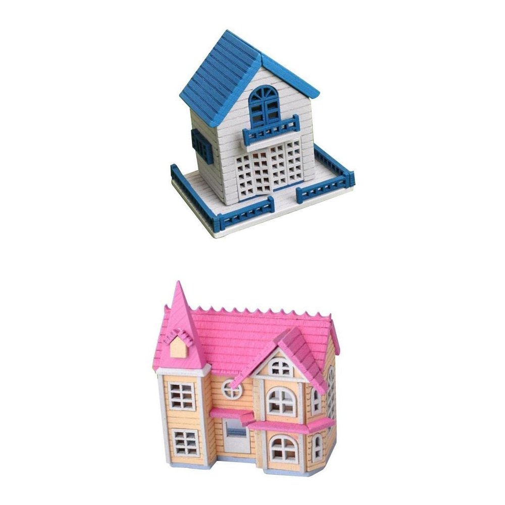 1:12 Scale Dollhouse Miniatures Double Assembly Attic Kit 2 Set DIY Wooden Handmade Cottage Furniture Model
