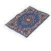 10" x 6" Dollhouse Miniature 1:12 Scale Floor Carpet Area Woven Rug with Turkish Pattern and White Frayed Trim view 1