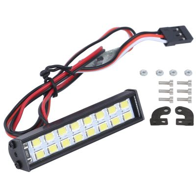16pcs LED Lamp Beads RC Car Roof Lamp, RC Crawler Bar Accessory, 55mm Length with 3 Lighting Modes, Metal Plastic Construction for