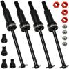 Fraizoe RC Hardened Steel CVD Drive Shafts Set with Adapters, Nuts, Center Drive Cups, Front Rear Dogbone Driveshaft Axles Upgrades Part for 1/16 Mojave Grom ARA2304, ARA2304S, ARA2104 (Black,Red) view 1