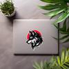 Wolf Dog Car Decal, 2-Pack Waterproof Vinyl Stickers, Black and Red Design for Vehicle Decoration#d081 view 3