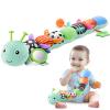 AWOTOY Baby Toys 0-6-12 Months,Musical Caterpillar Stuffed Animals Activity Infant Toys with Crinkle,Rattles,Mirror&Pull String,Muti-Sensory Toys Gifts for Newborn Tummy Time,Mint Blue|Leafy view 1