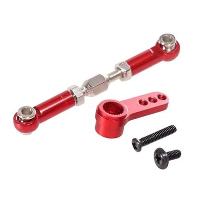 Rc Parts For MJX H16 16207 16208 16209 16210 1/16 Metal 25T Servo Arm Horn Steering Link Rod For RC Car Upgrade Parts Accessories Repair(Red)
