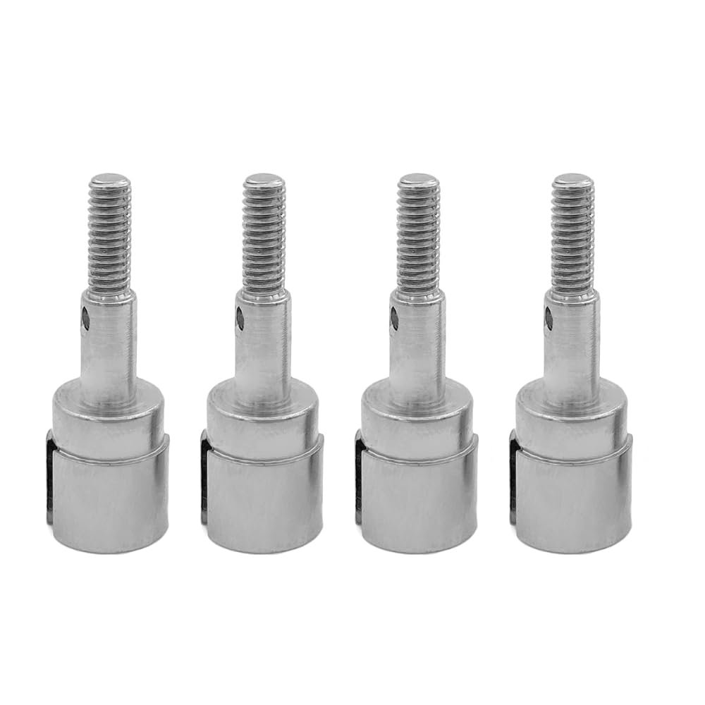 4 PCS HSP 02033 Steel Stub Wheel Axle Parts for 1/10 Redcat Volcano EPX Pro Monster Truck Brontosaurus 94103 94107 94111 RC Car(Silver 4pcs)