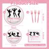 100 Pcs Bachelorette Tableware Party Supplies Set, Serves 25 Disposable Pink Paper Plates, Napkins, and Forks for Bridal Shower, Hen Party, Engagement, Girls Night, Valentines Day Decorations view 2