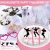 100 Pcs Bachelorette Tableware Party Supplies Set, Serves 25 Disposable Pink Paper Plates, Napkins, and Forks for Bridal Shower, Hen Party, Engagement, Girls Night, Valentines Day Decorations view 4
