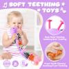 AWOTOY Baby Toys 0-6-12 Months,Musical Caterpillar Stuffed Animals Activity Infant Toys with Crinkle,Rattles,Mirror&Pull String,Muti-Sensory Toys Gifts for Newborn Tummy Time,Taro Purple|Leafy view 4
