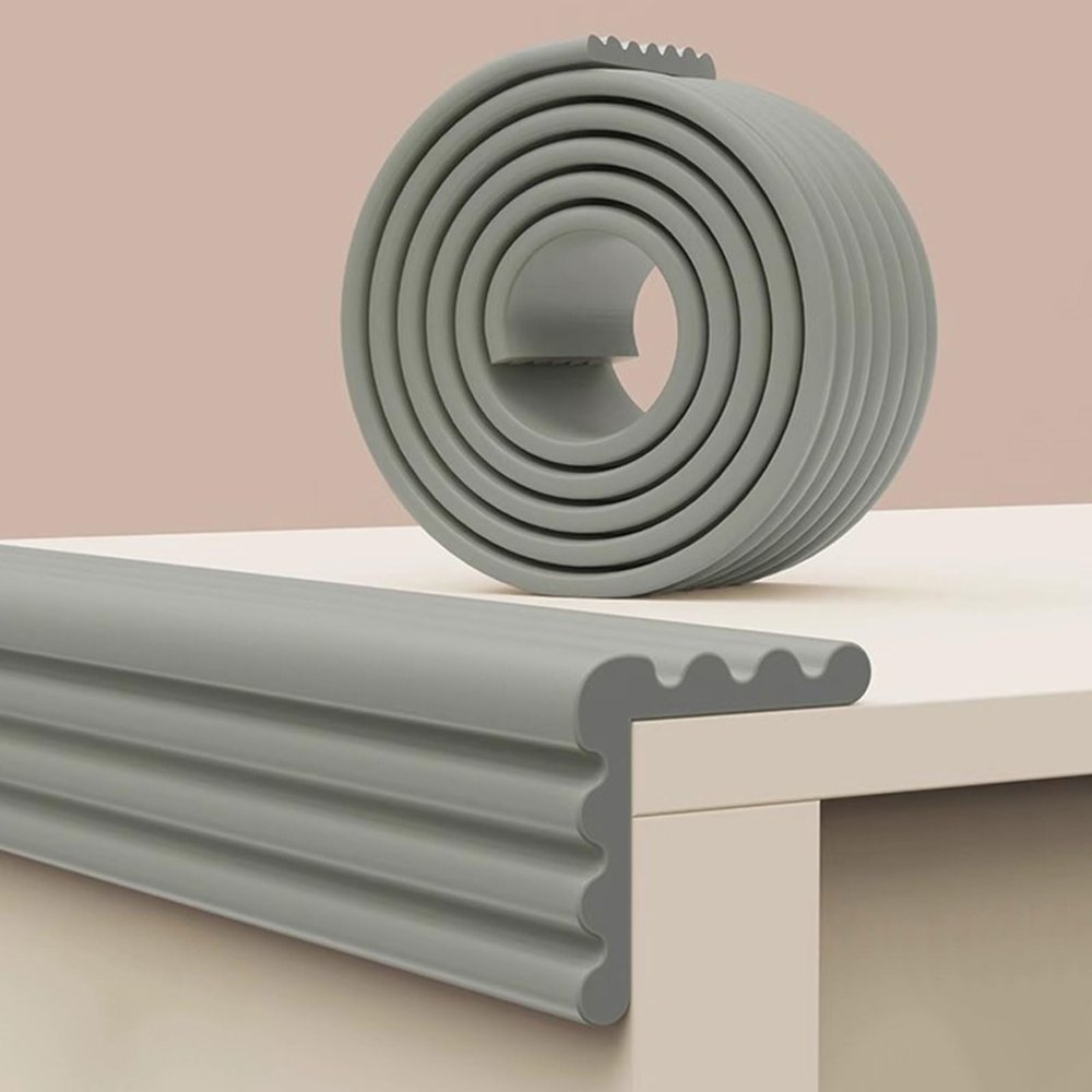 Proofing Corner Guards, Multifunctional Foam Safety Edge & Corner Covers Guards, Adhesive Table Bumper Strips for Furniture, Fireplace(Gray,20x200cm/8x79in)