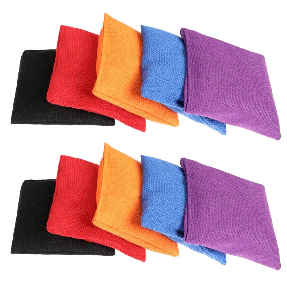 Bean Bags for Tossing 10 Pcs Nylon Cornhole Hand Toss Games for Classroom Backyard and Family Activities