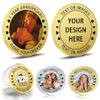 10-100 PCS Custom Challenge Coin with Text/Photo, Custom Coin with Acrylic Case, Personalized Metal Pocket Coin Token, Customized Memorial Gift for Boyfriend Company Club Military Sport Event (Gold) view 1