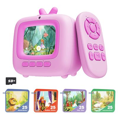 Eveedo Kids Story Machine, Toddler TV Toys with Video Player,Music Player,Alarm Clock,Recording,Christmas Birthday Gifts for Girls Age 3-8,Portable Toy for 3 4 5 6 7 8 Year Old Girls