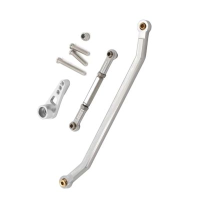 Compatible with MN128 1/12 Remote Control Car Upgrade Parts Modification Spare Aluminum Alloy Stronger Steering Link Rod Kit RC Car Accessories(Silver)