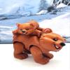 2pcs 3D Printed Brown Polar Bear, Full Articulated Mother and Child Bear, Cute Arctic-Inspired Animal Toy, Stress Relief Fidget Toy, Desk Decor - AWPB-MC-BRWN view 3