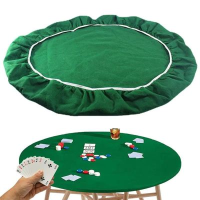 Felt Card Table Game Round Tablecloth Poker Table Game Table Topper Mat Elastic Card Game Table Protector (Felt) Felt