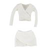 1:6 Scale Female Figure Clothing Set - Crop Top and Short Skirt for 12 Inch Doll Dress Up- White view 1