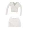 1:6 Scale Female Figure Clothing Set - Crop Top and Short Skirt for 12 Inch Doll Dress Up- White view 3