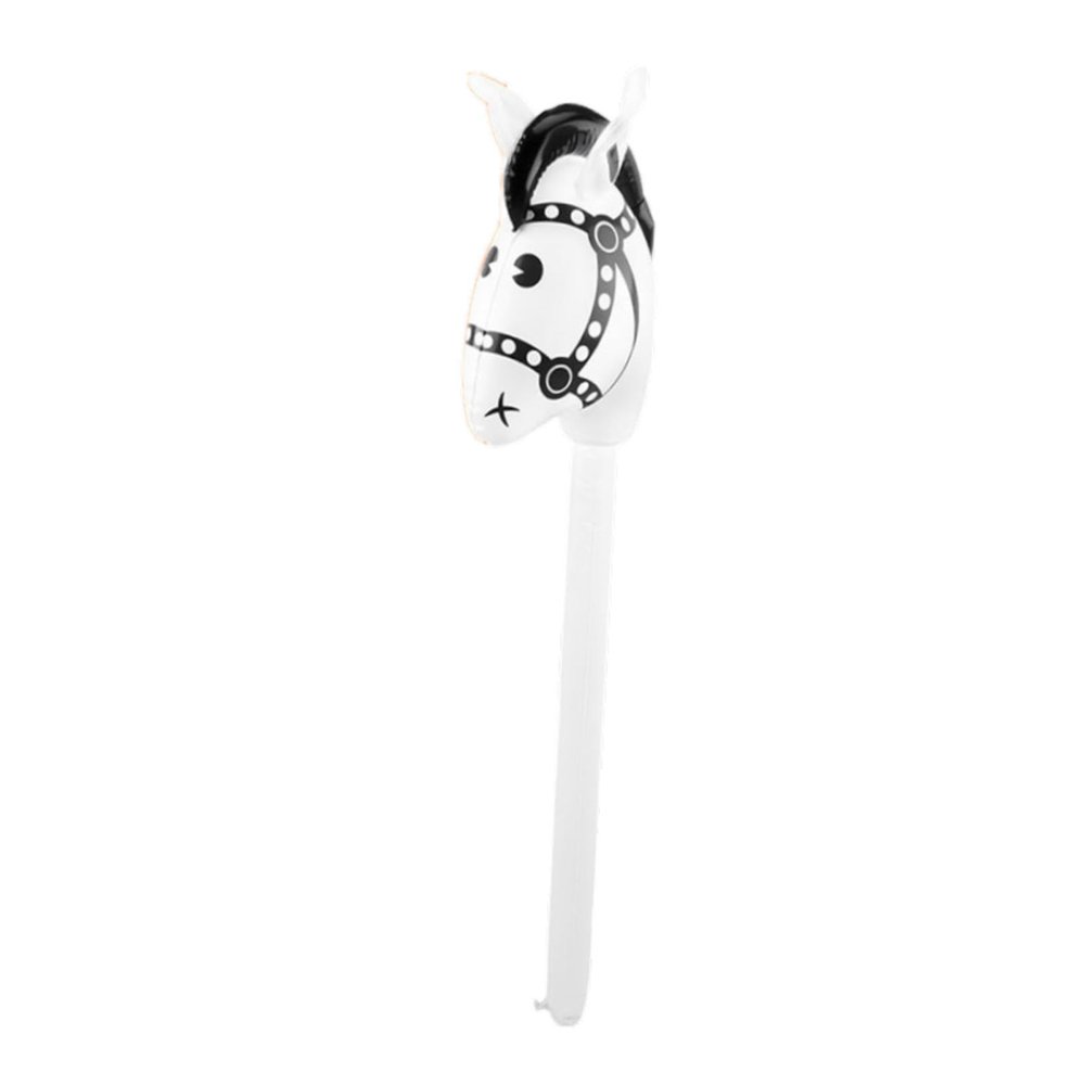 getuse Inflatable Hobby Horse Stick Toy PVC Horse Head on Stick for Party Decorations 37.01x13.39inch- White Head