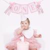 1st Birthday Decorations for Girl, Pink Bow High Chair Banner One Year Old Birthday Docorations, Girls Just Wanna Be One Pink and White Bow Party Supplies view 3