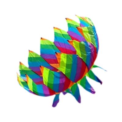 3D Lotus Rotating Kite 70cm Diameter Easy Fly Beach Outdoor Sports Kite for Beginners Boys Girls Family Activities- Rainbow Color