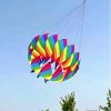 3D Lotus Rotating Kite 70cm Diameter Easy Fly Beach Outdoor Sports Kite for Beginners Boys Girls Family Activities- Rainbow Color view 3