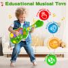 Dinosaur Kids Guitar 2-in-1 Musical Instruments for 3 4 5 Year Old Boys Girls Gifts, Toddler Electric Guitar Piano Toy with Strap & Dino Design (Green) view 3