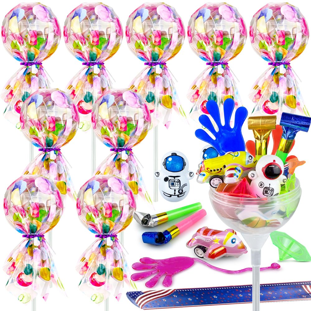 PPXMEEUDC 10 Pack Giant Lollipop Goodie Bags Fun Party Favors Birthday Return Gifts Classroom Prizes Candy Treats for Events
