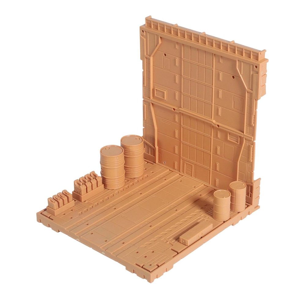 Interlocking Display Base Model Kit Display Stand with Modular Design for Toy Storage Garage Machine Nest Building Tools Holder DIY Hobby System- Khaki