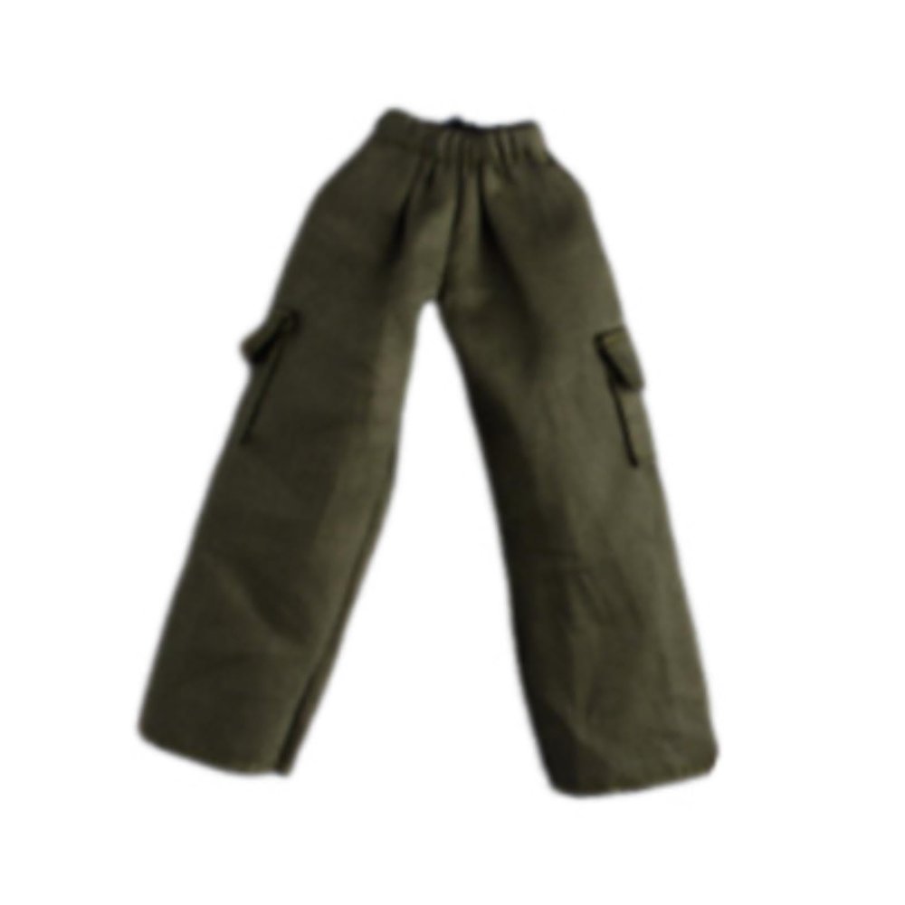 1/12 Scale Male Doll Cargo Pants Straight Leg Miniature Outfit for 6 inch Action Figures BJD Dolls Accessories- Green