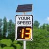 Solar Powered Speed Display Radar Traffic Sign, Flashing Speed Limit Indicator, Led Traffic Feedback Warning Sign, Applicable to Speed-Limited Roads (White 50 * 70cm) view 1