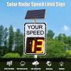 Solar Powered Speed Display Radar Traffic Sign, Flashing Speed Limit Indicator, Led Traffic Feedback Warning Sign, Applicable to Speed-Limited Roads (White 50 * 70cm) view 3
