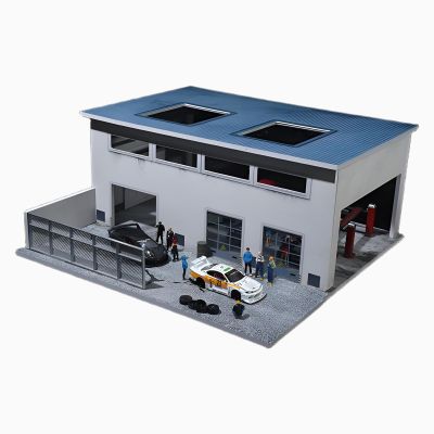1/64 Diorama, Display with LED Lights, Diorama Garage for Alloy Sport Car Model Toy with LED Lights, Compatible with Hot Wheels Display Case, 1/64 Scale Buildings, Warehouse Scene